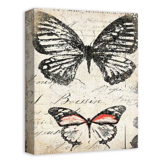 Double Butterfly 12" x 16" Canvas Wall Art